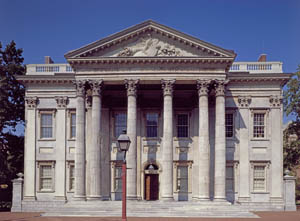 The 1797 FIrst Bank of the United States, commissioned by Treasury Secretary Alexander Hamilton when the nation adopted a single currency. Photo by Carol Highsmith.