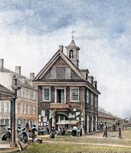 First courthouse in Philadelphia, Pennsylvania.