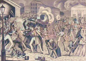 Philadelphia, Pennsylvania riots, 1844 by H. Bucholzer.