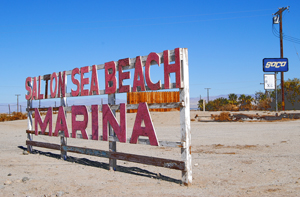 Salton Sea Beach & Marina sign by Kathy Alexander.