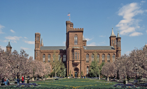 Springtime view of the Smithsonian Institution "Castle," the museum complex's first building when it was simply called the "National Museum."