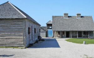 Fort Michilimackinac, Michigan buildings, courtesy Wikipedia.
