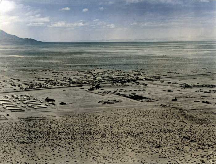 Aerial view of Hachita, New Mexico, March 12, 1924. Colorized. 