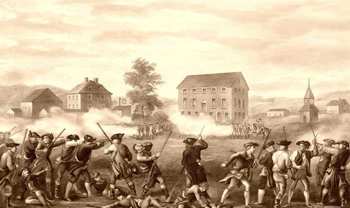 Battle of Lexington, American Revolution. 