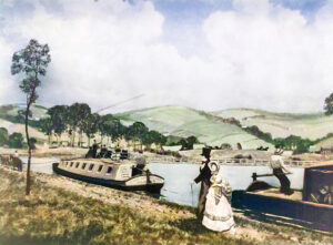The Erie Canal in 1825.