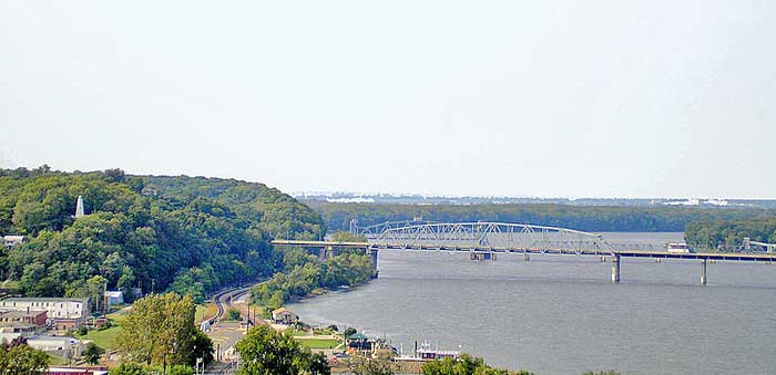 Hannibal Missouri and the Mississippi River. 