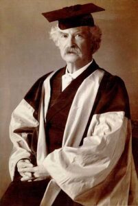 Mark Twain awarded "Doctor of Literature" (D.Litt) degree by Oxford University, 1907.