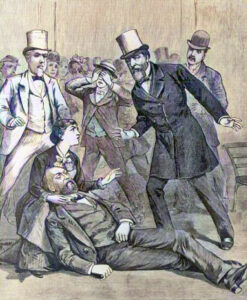 President Garfield Shot in 1881, by Frank Leslies Illiustrated Newspaper.