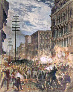 Great Railroad Strike in Baltimore, Maryland, 1877.