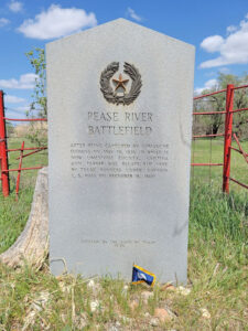 Pease River Battlefield Marker in Foard County, Texas.