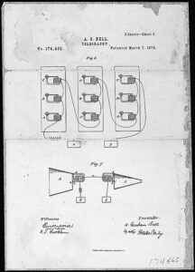 Bell's Telephone Patent Drawing. 