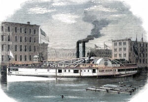 The steamer, Lady Elgin in 1860.