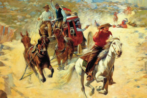 The Overland Mail by Charles Schreyvogel, 1900.