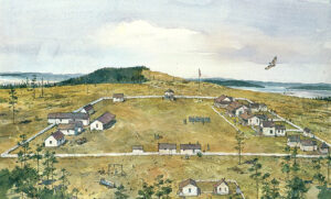 American Camp, NPS Painting by Richard Schlecht.