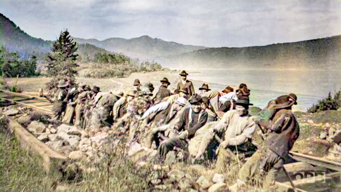 Chinese men working in Hells Canyon, Oregon. Chinese men working in Hells Canyon, Oregon.