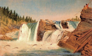 Kettle Falls, Washington before dams produced Lake Roosevelt.