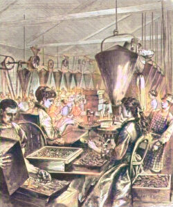 Making cartidges by Harper's Weekly.